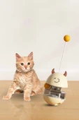 İnteraktif Gıda Dağıtıcı Oyuncak Tumbler Cat Oyuncak Topu Atıştırmalık Dağıtıcı İkili döner toplar - 9