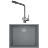 Real Stone K012 Gri Mutfak Evyesi + Abant Arıtmalı Mutfak Bataryası - 1