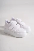 VALENCIA Bağcıksız Cırt Cırtlı Ortopedik Taban Kadın Sneaker Spor Ayakkabı CBT - Beyaz - 4