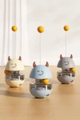 İnteraktif Gıda Dağıtıcı Oyuncak Tumbler Cat Oyuncak Topu Atıştırmalık Dağıtıcı İkili döner toplar - 5