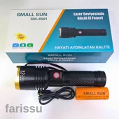 Small Sun SM-6501 Yüksek Güçlü, Şarj Edilebilir ve Odaklanabilir El Feneri - 800 Metre Menzil thumbnail 1