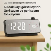 Plentiful  Aynalı Led Ekranlı Saat ,Elektronik Masaüstü Çalar Saat, Çift Dijital Çalar Saat, Başucu Ofisi Için Geri Sayımlı Kompakt Sıcaklık Göstergesi - 3