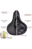 Bisiklet Koltuk Sele Airzone Hava Kanallı Reflektörlü Elastomer Yaylı Soft Doku Selesi - 2