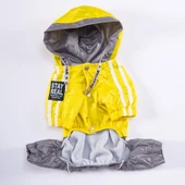 Pawstar BiColor Sarı-Gri Polarlı Su Geçirmez Küçük Irk Köpek Yağmurluk Tulum thumbnail 5