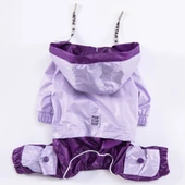 Pawstar BiColor Lila-Mor Polarlı Su Geçirmez Küçük Irk Köpek Yağmurluk Tulum thumbnail 4