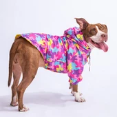 Pawstar Rosea Camouflage Fileli Su Geçirmez Orta-Büyük Irk Köpek Yağmurluğu - 1