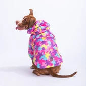 Pawstar Rosea Camouflage Fileli Su Geçirmez Orta-Büyük Irk Köpek Yağmurluğu - 3