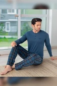 Aydoğan Erkek Civan Patlı Modal Çelik Mavisi Pijama Takımı 0417 - 1