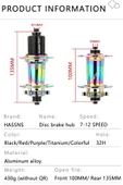 Hassns Pro 7 Rainbow Bisiklet Göbek Seti Ön Arka Kaset Göbek Seti 32 Delik 6 Vida Qr Mandal - 2