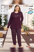 Aydoğan Kadın inci Büyük Beden Vişneçürüğü Pijama Takımı 0498 - 3