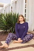 Aydoğan Kadın inci Büyük Beden Lavanta Moru Pijama Takımı 0499 - 2