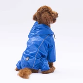 Pawstar Sax Mavi Muson Su Geçirmez Küçük Irk Köpek Yağmurluk Tulum thumbnail 2