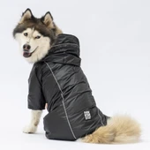 Pawstar Siyah Muson Polarlı Su Geçirmez Orta-Büyük Irk Köpek Yağmurluk Tulum thumbnail 1