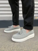 JY154 Blaze Bağcıksız Püsküllü Süet Erkek Günlük Spor Klasik Ayakkabı SBT - Gri thumbnail 2