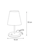 Lyris - Pvc Abajur, Mini Masa Lambası (Ekru Başlık, Siyah Ayak) thumbnail 3