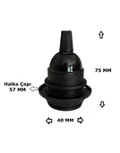 İtalyan E27 Duy Vidalı Yarım Diş Avize, Abajur, Ağaç Feneri Duyu Halkalı (250V-4A)(Bakalit) 5 Adet - 3