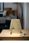 Makrome İpli Metal Masa ve Gece Lambası (Konik - Ekru) - 2