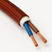 Dekoratif Kumaş Aydınlatma Elektrik Kablosu (2x0,50 TTR) (Simli Bakır) 1 Metre - 2