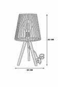 Üç Ayak Ahşap Abajur (25 Cm Ekru Makrome Başlık) - 2