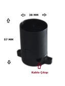 Sıva Üstü Duy E27 Vidasız Geçmeli Donanma Duyu Bakalit Siyah (250V-4A) 5 Adet - 2