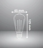 Çizgili Armut Tasarım E27 Rustik Ampul Vintage Amber (4,5W - 500 Lümen)-(KIRILMAZ PLASTİK GÖVDE) - 3