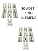 Klamens Vidasız Basmalı İkili 1 No (20 Adet) Beyaz thumbnail 1