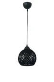 Sarkıt İp Top Avize 20cm Başlık (70cm Kablo) SİYAH - 1