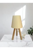 Üç Ayak Mini Ahşap Abajur (Pvc Ekru Başlık) thumbnail 1
