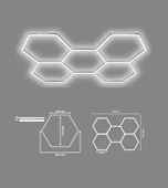 Altıgen Lineer Led Armatür Beyaz 240W 6500K Kolay Kurulum thumbnail 2