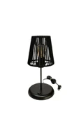 Lyris - Makrome Abajur, Mini Masa Lambası (Siyah Başlık, Siyah Ayak) thumbnail 2