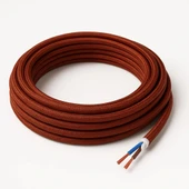 Dekoratif Kumaş Aydınlatma Elektrik Kablosu (2x0,50 TTR) (Simli Bakır) 1 Metre - 1