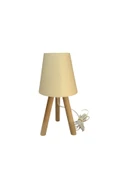 Üç Ayak Mini Ahşap Abajur (Pvc Ekru Başlık) thumbnail 2