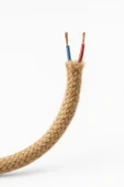 Dekoratif Jüt Hasır Aydınlatma Elektrik Kablosu (2x0,75 TTR) (8mm) 1 Metre - 2