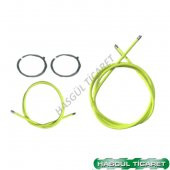 Hsgl Bisiklet Fren Neon Sarı Kablo Tel Papuç Pipo Set - 2
