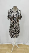 Kadın Kısa Kollu Yakalı Leopar Desenli Süprem Elbise thumbnail 6