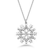 Işıltılı Taşlı Kar Tanesi Gümüş Kolye - Gümüş thumbnail 1