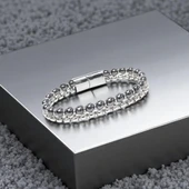 FM Çelik Zincirli Hematit Ve Silver Hematit Bileklik 31832B21D9 thumbnail 2