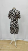 Kadın Kısa Kollu Yakalı Leopar Desenli Süprem Elbise thumbnail 8