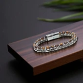 Çelik Zincirli Kaplan Gözü Ve Hematit Bileklik 31832B21D8 thumbnail 2