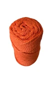 3 Büküm 4mm Makrome İpi (250gr-45m) Pamuk (1 Adet) TURUNCU - 2