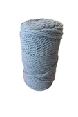 3 Büküm 4mm Makrome İpi (250gr-45m) Pamuk (1 Adet) BEBE MAVİ - 1