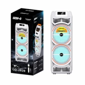 Zore GD-2828 Dijital LED Göstergeli Mikrofonlu RGB TWS Çift 8 inç Stereo Bass Kablosuz Karaoke Hoparlör - 4