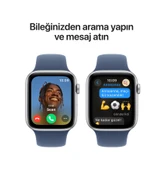 Apple Watch SE 40 MM Alüminyum Kasa Spor Kordon M/L Akıllı Saat (Apple Türkiye Garantili) Gümüş - Kot Mavi - 4