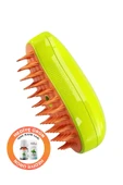 Buharlı Kedi & Köpek Yıkama Fırçası Tarağı Yumuşak Silikon Fırça, 10 ml Hediye Nane Yağı - 1