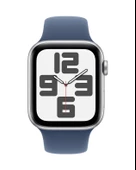 Apple Watch SE 40 MM Alüminyum Kasa Spor Kordon M/L Akıllı Saat (Apple Türkiye Garantili) Gümüş - Kot Mavi - 2