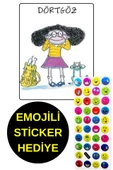EMOJİLİ  STİCKER HEDİYE  - OKUL ÖNCESİ RESİMLİ KİTAPLAR  - DÖRTGÖZ - 1