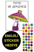 EMOJİLİ  STİCKER HEDİYE  - OKUL ÖNCESİ RESİMLİ KİTAPLAR  - TOTO VE ŞEMSİYESİ - 1