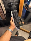 Knack Mevsimlik Keten Ayakkabı 008 Siyah (Beyaz Taban) thumbnail 1