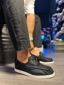 Knack Mevsimlik Keten Ayakkabı 008 Siyah (Beyaz Taban) thumbnail 2