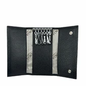 Hakiki Deri Organizer Dikey Anahtarlık Siyah thumbnail 2